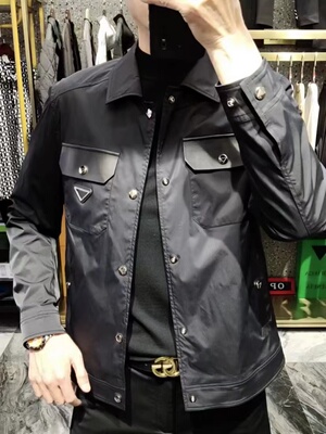 男士休闲翻领夹克外套