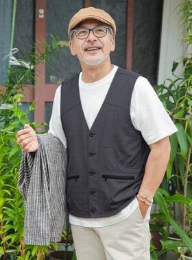 春夏装爸爸马甲男中老年人宽松多口袋马夹老人爷爷背心春夏坎肩