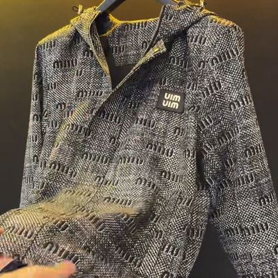 2025春秋新款卫衣潮流百搭暗纹高级感提花刺绣男女同款外套男