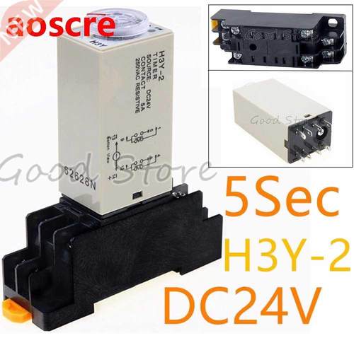 1SET HY-2 24V Small time relay 5S ST6P electronic relay p