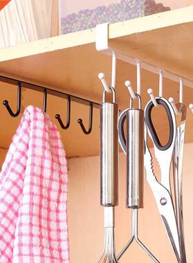 Black/White Iron 6 Hooks Cup Holder Hanging Bathroom Hanger