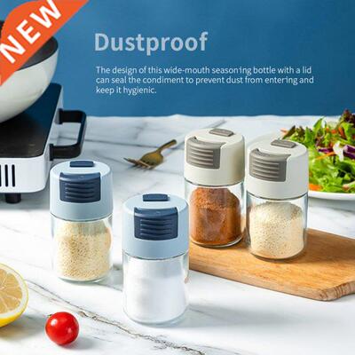 Glass Bottles Dustproof Spices Jars Shaker Container Househo