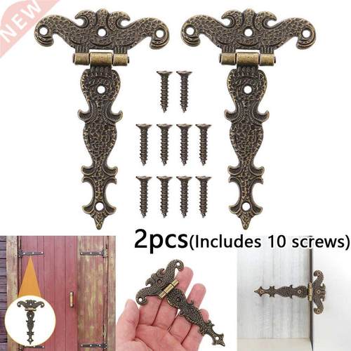 2pcs Retro Bronze Zinc Alloy Butt Hinges Antique Wooden Box