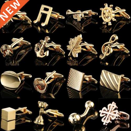 Quality Gold Color Cufflinks Chinese Knot Maple Leaves Crow