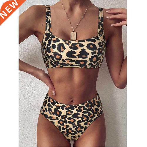 High Waist Bikini 2021 Leopard Bikini Women Push Up Swimsuit