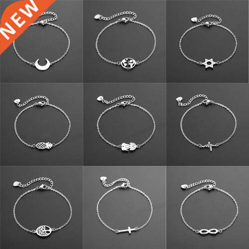 New Fashion Stainless Steel Chain Bracelet For Women Heart C