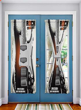 Rock Music Guitar Window Curtain for Living Room Luxury