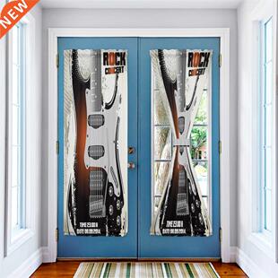 Rock Music Guitar Window Curtain for Living Room Luxury