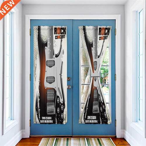 Rock Music Guitar Window Curtain for Living Room Luxury