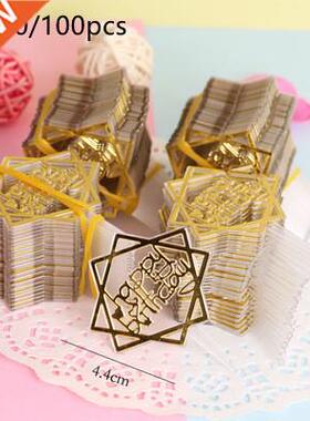 Plastic Cake Topper Gold Happy Birthday Cake Insert Card