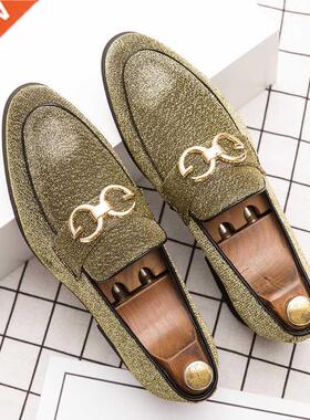 Fashion Design Men's Casual Shoes Korean Bling Leather Shoes