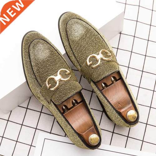 Fashion Design Men's Casual Shoes Korean Bling Leather Shoes