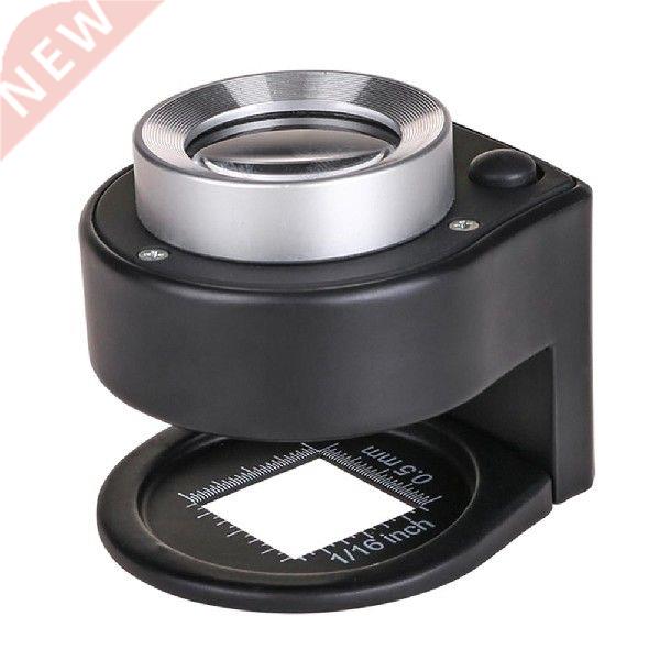 0X Optical Glass Lens Magnifier 6 LED Full Metal Folding