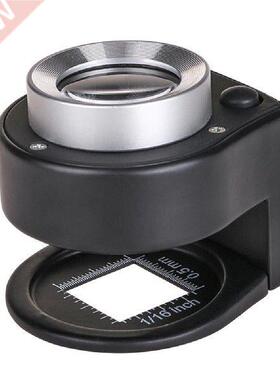 0X Optical Glass Lens Magnifier 6 LED Full Metal Folding