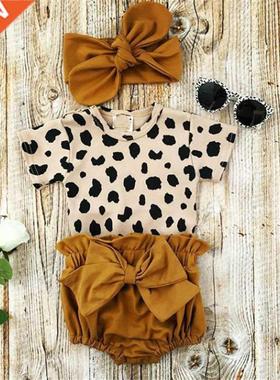 2022 Fashon Newborn Toddler Baby Grls Clothes Sets Leopard