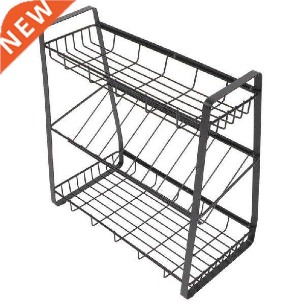 kitchen organizer 3 Tier Countertop Spice Rack Iron Black
