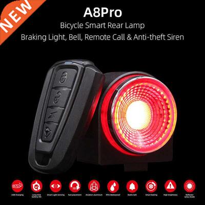 Bicycle Rear Lamp Braking Light Anti-theft Alarm Remote Call