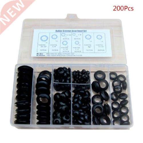 200Pcs/box Soft Rubber Grommet Gasket Kits for Wire Cable