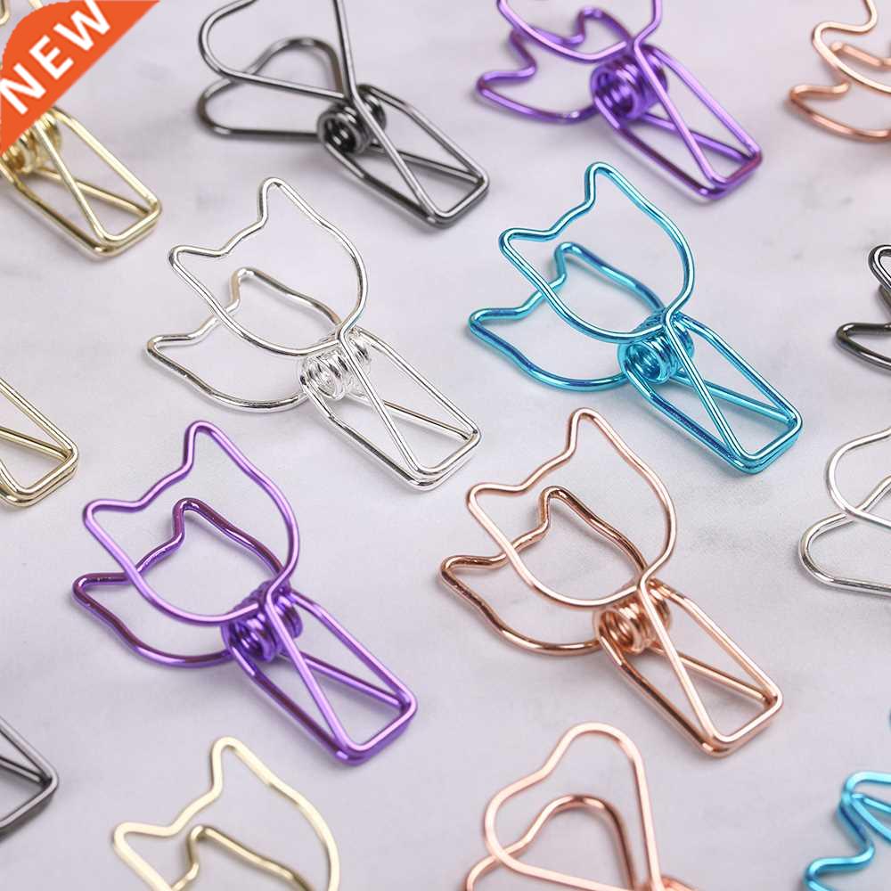6PCs/Set Hollowed Out Design Metal Binder Clip Long Tail Cli