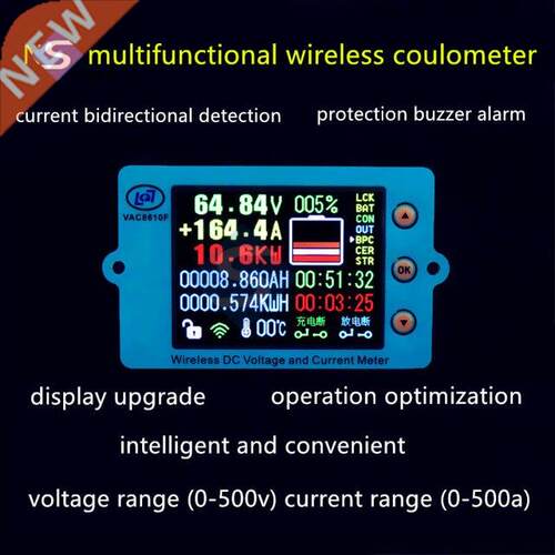 2.4 Inch DC 500V 100V Wireless Voltage Meter Voltmeter Ammet