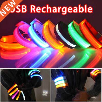 Outdoor Sports Night Running Wristband Armband LED Light USB