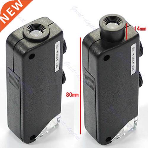 Mini Hndheld 60x-100x Pocket Microscope Mgnifer Loupe With