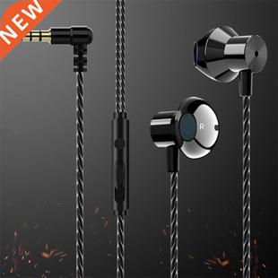 3.5mm Wired Earphone Control Stereo Sports Headphones Music