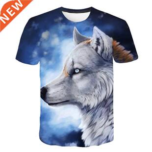Boys & Girls Animal T-shirts Kids Fond wolf Print 3D T S