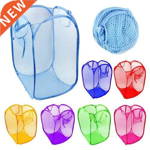 Colorful Cylindrical Laundry Cloth Basket Folding