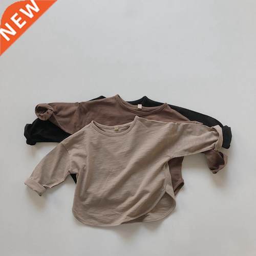 2021 Spring New Korean Style Baby Boys Cotton T-shirts Solid