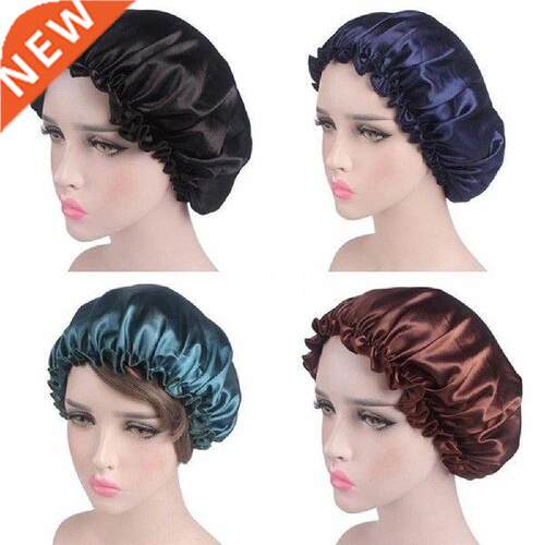 Women Elastic Satin Lace Solid Color Nig Sleep Hat