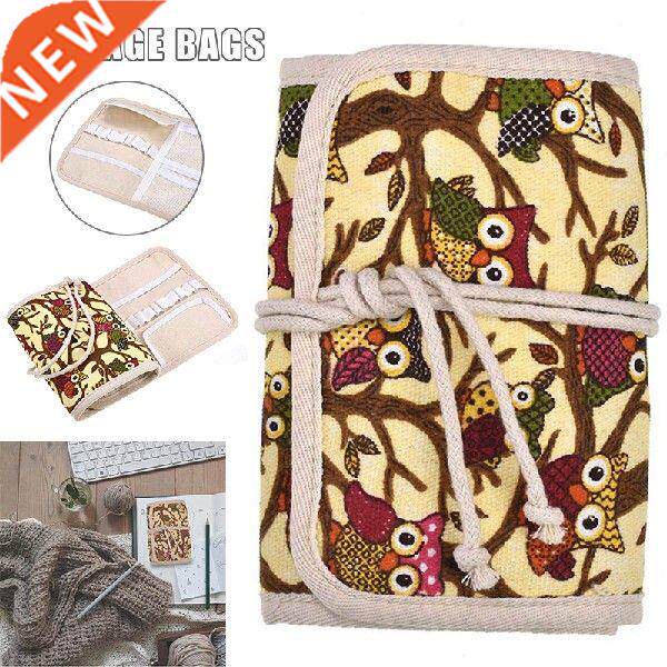 Owl Crochet Hook Case Needle Holder Storage Organizer Roll