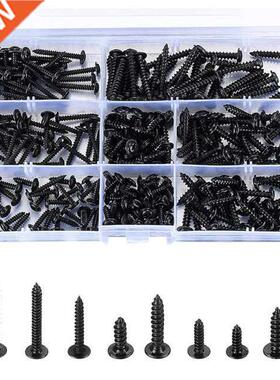 240 Pcs Black Self Tapping Wood Screws Assortment Kit Carbon