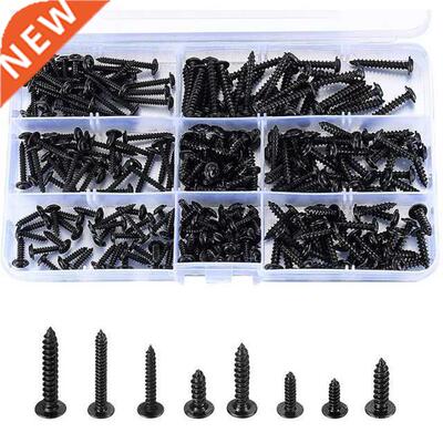 240 Pcs Black Self Tapping Wood Screws Assortment Kit Carbon