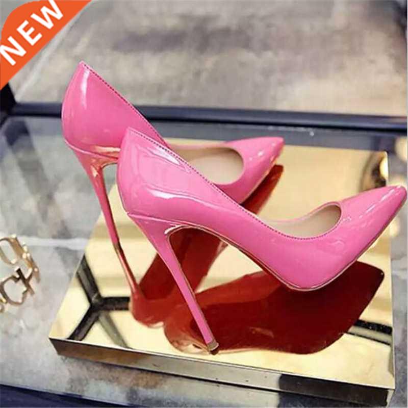 2022 Plus Size 34-44 HOT Women Shoes Pointed Toe Pumps Paten