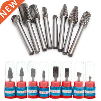 8Pcs Tungsten Carbde Burr Bt 1/4 6mm Rotary Cutter Fles