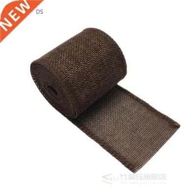 5M Natural Jute Burlap Wired Ribbon Rolls Christmas Gift Dec