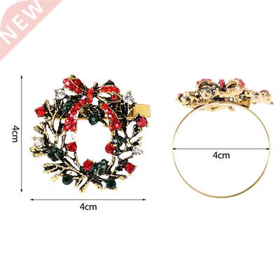 Metal Christmas Napkin Buckle Napkin Ring Xmas Table Decorat