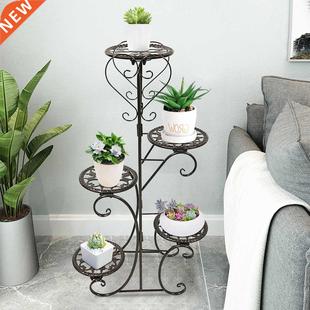 5 Tiers Wrought Iron Plant Stand Flower Shelf for Rack Balco