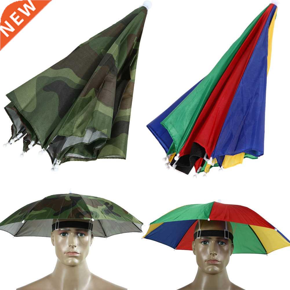 55cm Foldable Rain Umbrella Hat Army Green Outdoor Pesca