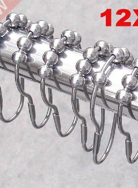 12 pcs/pack Bath Curtain Rollerball Shower Curtain Rings