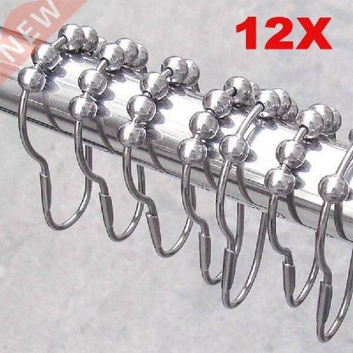 12 pcs/pack Bath Curtain Rollerball Shower Curtain Rings