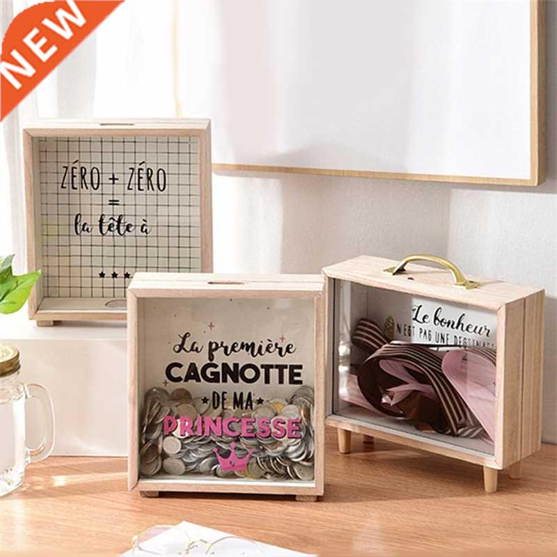 Wooden Money Bank Money Boxes Piggy Banks Home Decor Gift