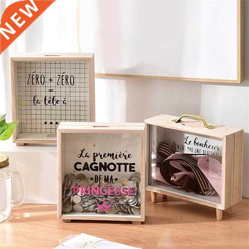 Wooden Money Bank Money Boxes Piggy Banks Home Decor Gift