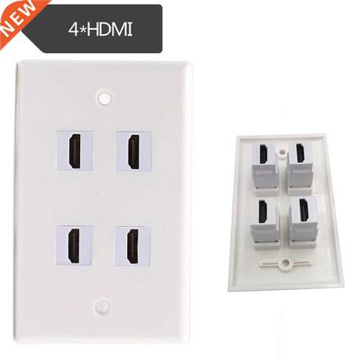 4 Port HDMI Keystone Face Plate Panel-White