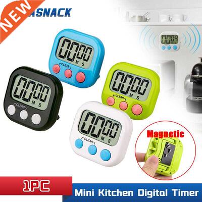 Mini Digital Kitchen Timer Big Digits Loud Alarm Magnetic Ba