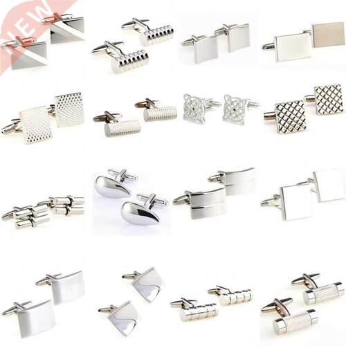 Siver Color Stainless Steel Metal Cufflink Cuff Link 1 Pair