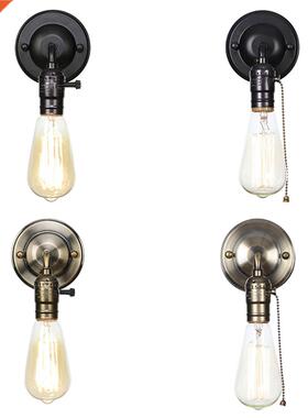 Pull Chain Switch Scones led Wall Lights Chrome Loft Style R