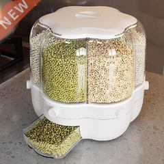 Rotating Grain Dispenser Rice Food Storage Bin Container
