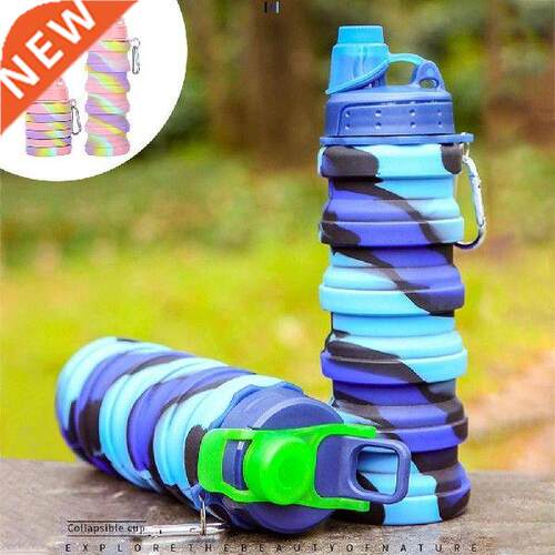 500ml Collapsble Water Bottle Reuseable BPA Free Slcone